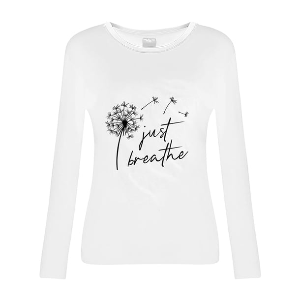 Sonducket Suéter de niña de manga larga con cuello para mujer, suéter de mujer de poliéster informal suelto con estampado de cuello Prendas para la parte del cuerpo Blanco L