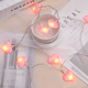 thumbnail image 2 of Cadena de luces LED de tela con forma de corazón para decoración de habitación de niña, cadena de luces con forma de corazón para San Valentín, 2 of 5