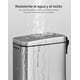 thumbnail image 3 of SONGMICS Basurero de Baño, 2.6 Galones (10 L) Bote de Basura Pequeño con Tapa, Delgado para Espacios Pequeños, Cubo de Basura de Acero Inoxidable, Cierre Suave, Plateado, 3 of 5