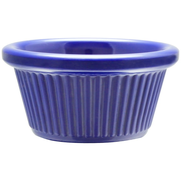 Excellante Fluted melamine ramekin collection 2 oz, 2 7/8" fluted ramekin, Cobalt blue, comes in dozen
