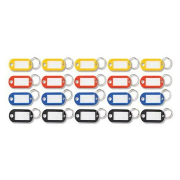 Key Tags Label Window, 0.88 X 0.19 X 2, Assorted, 20/pack | Bundle of 5 Packs