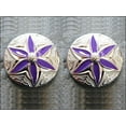 thumbnail image 2 of Set Of 32 Screw Back Concho Round Floral Purple Inlay Bling Saddle, 2 of 4