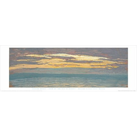 - View Of The Sea At Sunset by Claude Monet 12x36 Art Print Poster Famous Painting Landscape Ocean Sunset