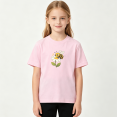 thumbnail image 2 of Cute Bumble Bee Daisy Girls Graphic Tee, Funny Honey Insect 100% Cotton Kids Short Sleeve T-Shirt, 2 of 5