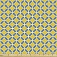 thumbnail image 1 of Abstract Fabric by the Yard, Round 4 Leaf Repeating Retro Circles Classic Vintage Feels, Decorative Upholstery Fabric for Chairs & Home Accents, Mustard Slate Blue by Ambesonne, 1 of 5