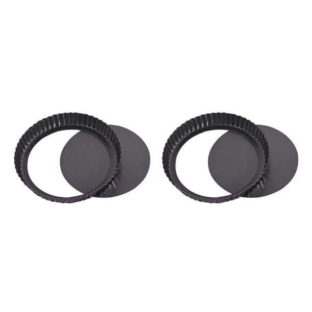 Kearding Quiche Pan Kits de utensilios para hornear de acero al carbono Accesorio para hornear Herramientas de cocina Engrosado 5 pulgadas 2Conjunto