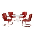 thumbnail image 4 of Crosley Furniture Ridgeland 5 Piece Metal Outdoor Dining Set in Bright Red Gloss, 4 of 13