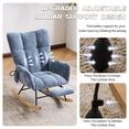 thumbnail image 5 of Hforesty Nursery Rocking Chair Chenille Upholstered Glider Rocker,with Airbag & Footrest for Living Room, Blue, 5 of 7