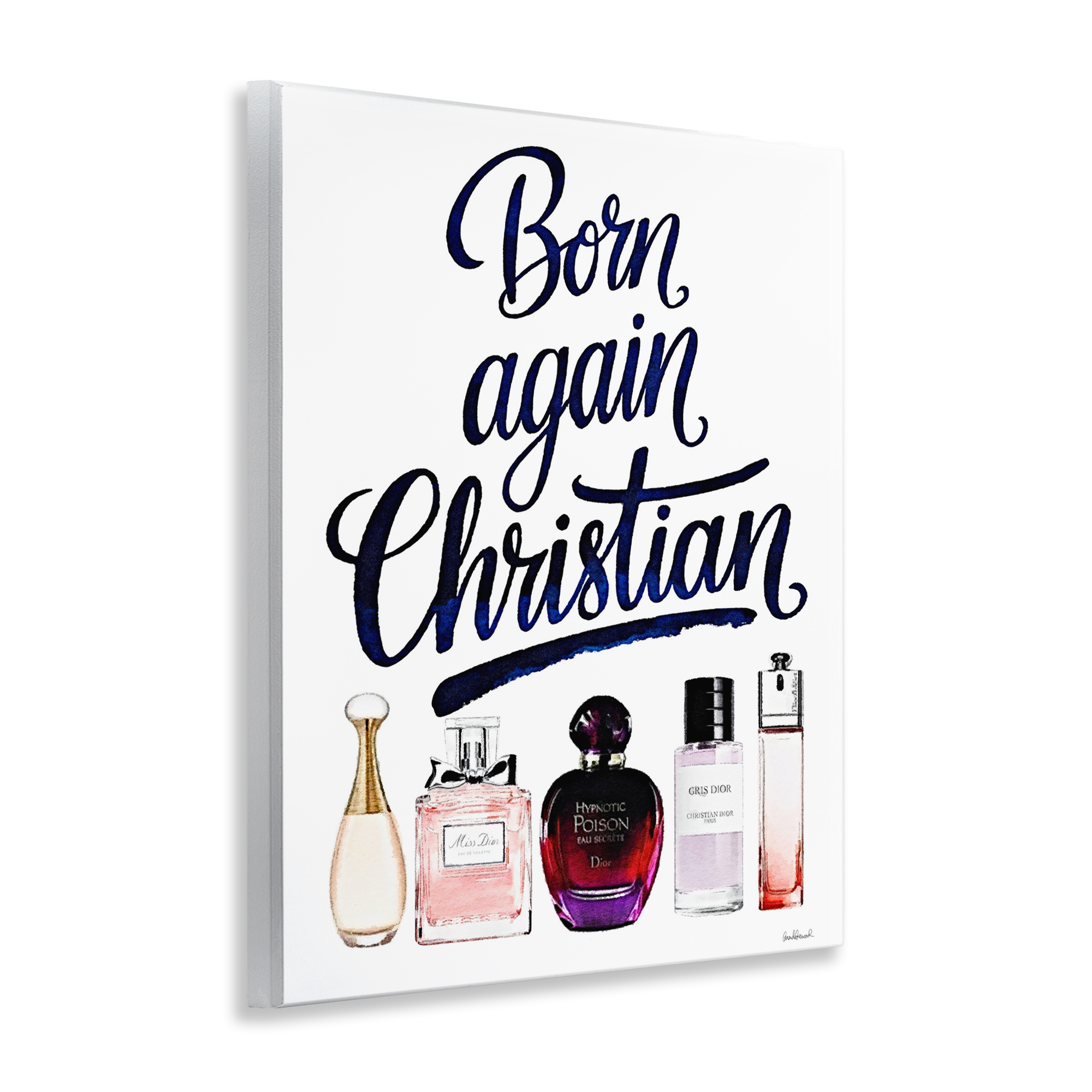 Born Again Christian Skincare Wall Plaque Art, design by Amanda Greenwood