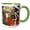 Green/White, variant on 3drose, an Engine Room on the Queen Mary Ship in Orange and Tan, 11oz Mug