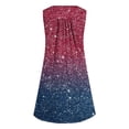 thumbnail image 3 of Women's Sleeveless Dress, Round Neck Sparkle Print Button Front Pullover, Casual and Party Wear, Machine Wash Polyester, 3 of 5