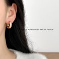 thumbnail image 6 of Faty-T 14k Gold Plated Hollow Interlocking Geometric Small Huggie Hoop Earrings for Women Daily Wear Fashion Jewelry, 6 of 8