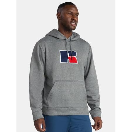 Russell Athletic Men's Pullover Hoodie with Flocked Logo Patch, Sizes S-2XL