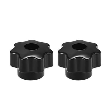 Unique Bargains 2Pcs Star Knob Grip Handle M6 Brass Insert Female Thread 31mm Head Black