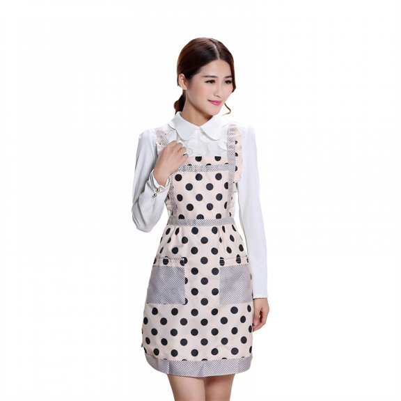 AUQ Aprons for Women with Pockets,H-Strap Design for Adult Waterproof Apron,Polyester Blend Cute Aprons for Women,Style1