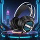 thumbnail image 1 of ¡Precios Bajos!, Auriculares con cable montados en la cabeza con interfaz USB, iluminación genial y auriculares con efectos de sonido estéreo 7.1, auriculares pesados Akmoler, 1 of 7