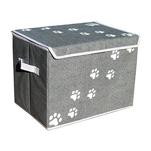 Feline Ruff Large Dog Toys Storage Box 16 X 12 Pet Toy Basket With Lid Perfect Collapsible Canvas Bin For Cat And Accessories Too Gray Com Feline Ruff Large Dog Toys Storage Box, Extra Large Dog Toy Storage Bin