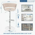 thumbnail image 6 of Baxluxe Swivel Bar Stools Set of 2, 2 Pieces 360 Degree Swivel Bar Chairs with Metal Base, Adjustable Counter Height Velvet Barstool Dining Chairs, High Stool Pub Chairs for Kitchen Island, Beige, 6 of 7