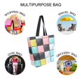 thumbnail image 7 of FORMRS Womens Canvas Tote Bag with Zipper Inner Pocket Shoulder Handbag, Gray Checkered Pattern, 7 of 7
