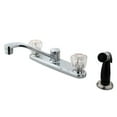 thumbnail image 1 of Twin Acrylic Handle 8 in. Kitchen Faucet With Non-Metallic Sprayer, 1 of 1