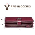 thumbnail image 4 of Bolsa de herramientas, billeteras de cuero genuino para mujer con tarjetero de cuero genuino con pulsera de bloqueo Rfid de gran capacidad, 4 of 4