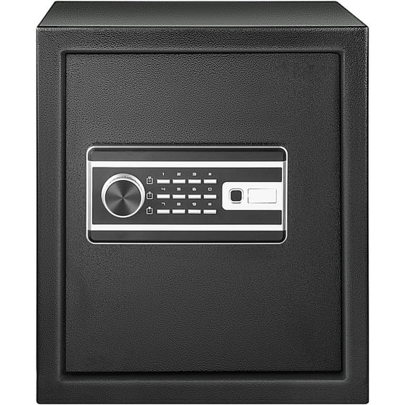 KFFKFF Security Safe 1.7 Cubic Feet Electronic Safe with Fingerprint Lock 48L Digital Safe Box with Two Override Keys Fireproof Safe Carbon Steel for Home Hotel Restaurant and Office