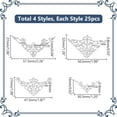 thumbnail image 2 of 100pcs Metal Book Corners 4 Styles Tibetan Sliver Corner Protector Hollow Triangle Wrap Connector Filler Filigree Corner Embellishments Pendent Metal Album Resin for Jewelry Making, 2 of 6