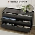 thumbnail image 3 of Modern Minimalist 54" Wide Black Dresser for Bedroom, Large 6-Drawer Storage Cabinet with Sleek Metal Handles, Clothes Organizer Chest for Closet, Hallway, or Living Room, 3 of 9