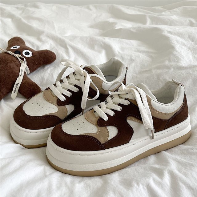 Zapatos blancos para mujer, primavera y otoño, estilo coreano, suela gruesa, zapatos casuales deportivos populares en Internet para estudiantes, zapatos de calle