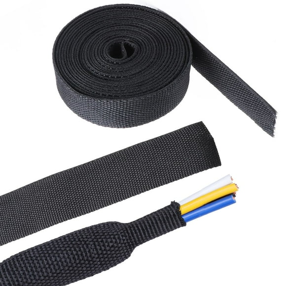 Sonoreboom 2 in 1 Heat Shrink Braided Sleeving Fabric Tubing-Perfectly fit Irregular Shape Hose/Cable/Wire (3/4"(19mm), 14FT)