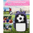 thumbnail image 2 of Mochila MATEIN Galaxy Morada Ligera para Fútbol con Compartimento para Zapatos, 2 of 9