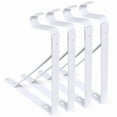 thumbnail image 1 of Lot de 4 Supports Robustes pour Tringle de Garde-Robe Support Blanc Mural Support d'Étagère Cintre, 1 of 7