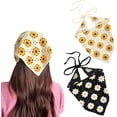 thumbnail image 1 of 2 piezas de diademas de flores de crochet para mujer (amarillo y negro), pañuelos bohemios de flores para la cabeza para mujeres, pañuelos de crochet triangulares para la cabeza, pañuelos de flores vi, 1 of 5