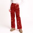 thumbnail image 5 of WTOBBY Women's Festive Christmas Print Pajama Bottoms, Soft and Comfortable Fleece-Lined Sleep Pants with Snowflake and Tree Designs, Casual Home Wear for Winter,Red S, 5 of 5