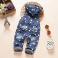 thumbnail image 2 of KIDSCOOL SPACE Baby Denim Overall,Hooded Little Kid Jean Jumper,Light Blue,3-4 Years, 2 of 5