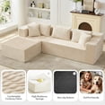 thumbnail image 2 of EuKer Sectional Couch, 105.7" Oversized Sofa Bed with Deep Seat for Living Room, Bedroom, Beige, 2 of 7