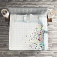 thumbnail image 2 of Ambesonne Digital Quilted Coverlet 3 Pcs, Psychedelic Human, Queen Size, Pale Blue, 2 of 2