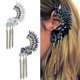 thumbnail image 3 of Large Heart Crystal Dangle Earrings For Women Bijoux Geometric Rhinestone Statement Jewelry Gifts Silver, 3 of 5
