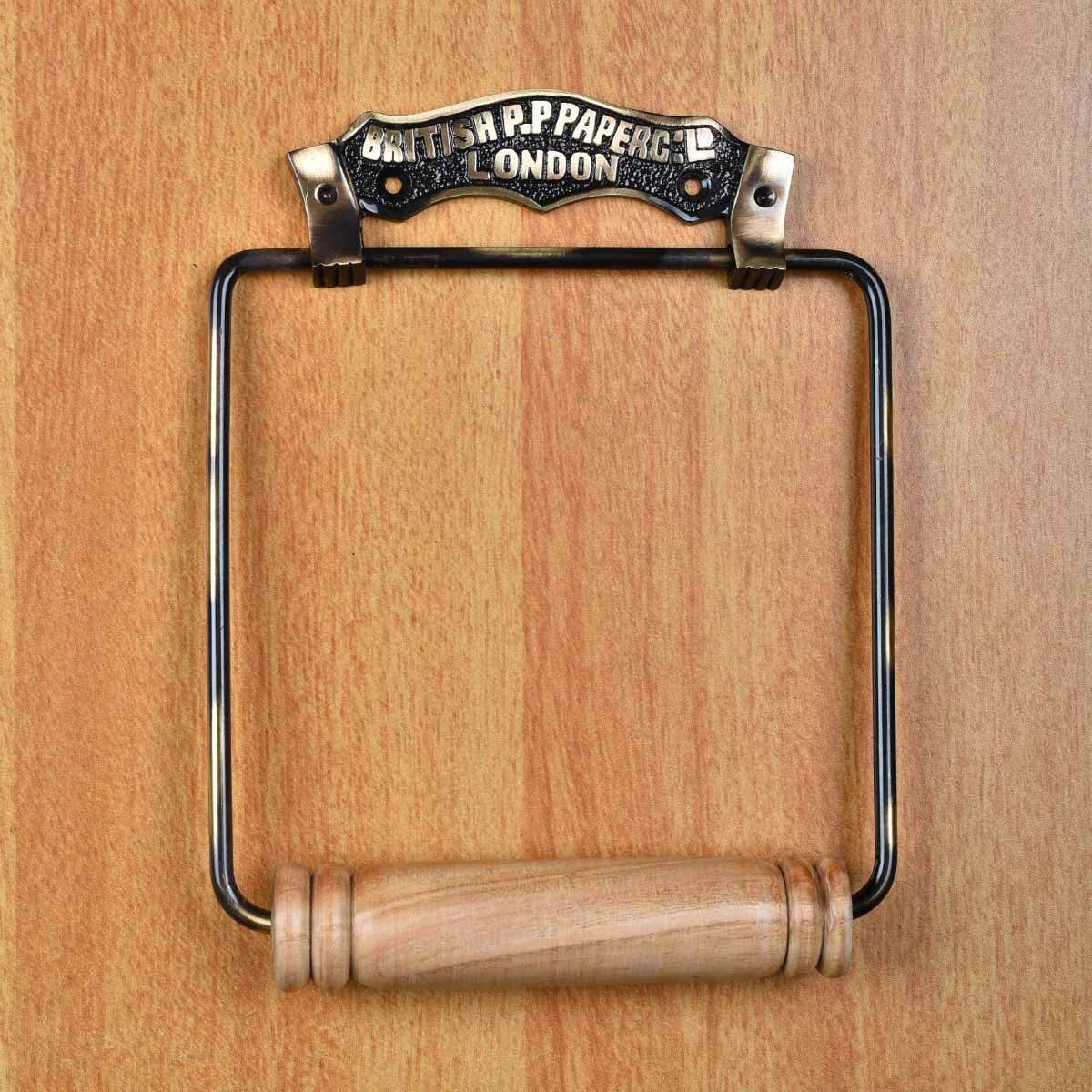Renovator's Supply Antique Brass British Toilet Paper Tissue Holder