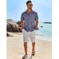 thumbnail image 2 of COOFANDY Mens Button Down Short Sleeve Shirt Casual Beach Linen Shirts Wedding Summer Vacation Shirt, 2 of 6