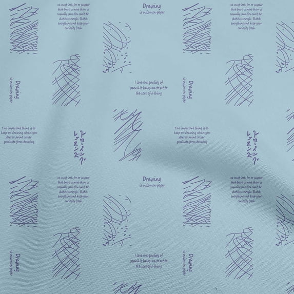 oneOone Polyester Spandex Sky Blue Fabric Abstracts Diy Clothing Quilting Fabric Print Fabric By Yard 56 Inch Wide