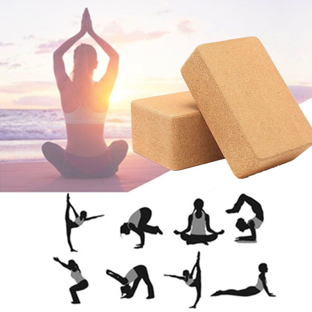 Yoga Cork Brick YogaStudio Large Pilates Stretching Exercise Gym Natural Block