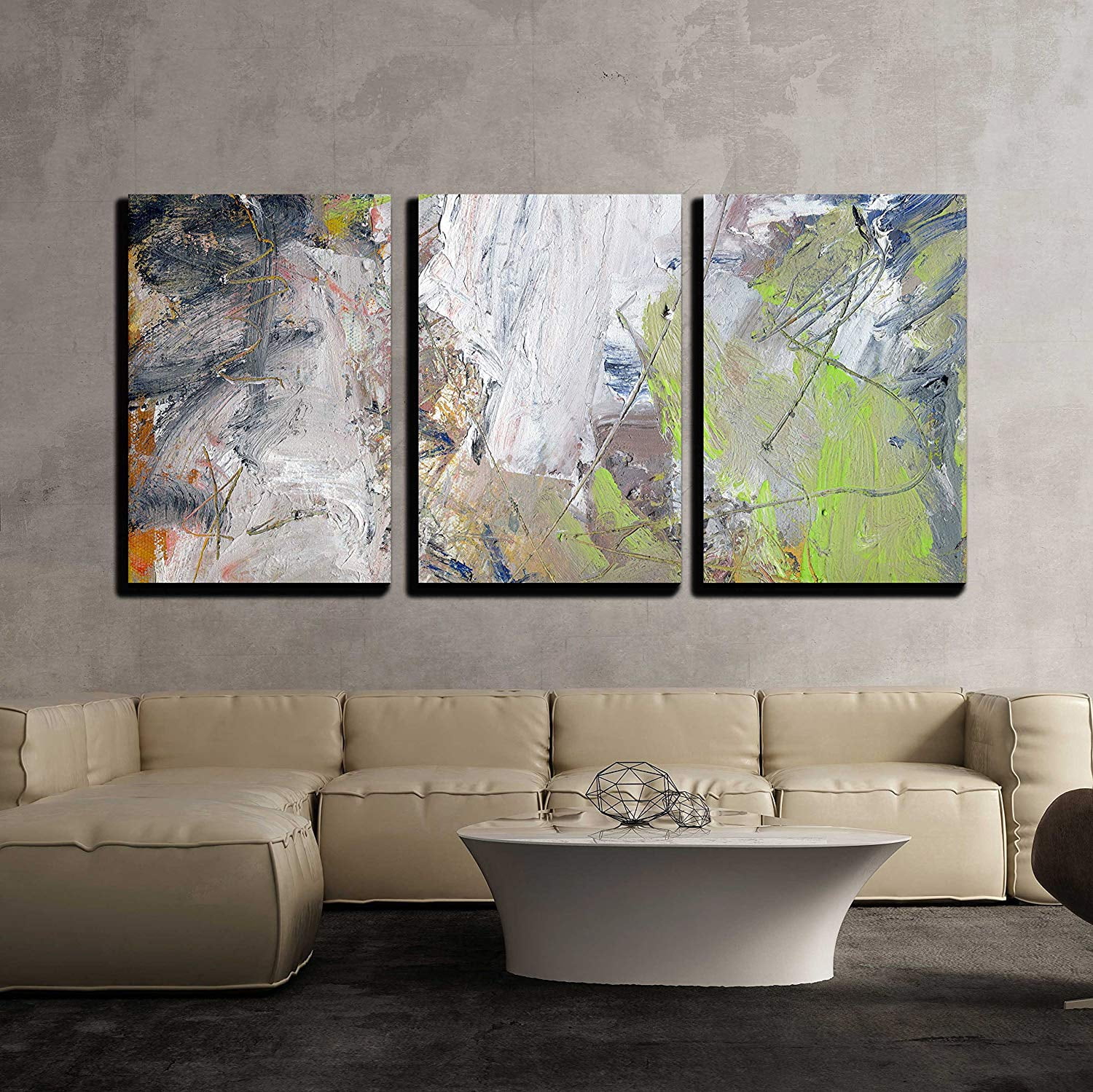 Wall26 Abstract Multicolor Layer Artwork Opaque and Transparent Oil ...