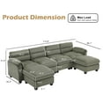 thumbnail image 3 of Bonzy Home Canapé Sectionnel Modulaire pour Salon Canapé en Forme de U Vert, 3 of 8