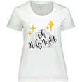thumbnail image 3 of Inktastic Oh Holy Night Christmas Nativity with Yellow Stars Women's Plus Size T-Shirt, 3 of 5
