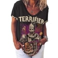 thumbnail image 3 of Terrifier Women's Shirt V-Neck Breathable Short-Sleeve T-Shirt Casual Fashion Tee Soft & Trendy Blouse 3XL, 3 of 8