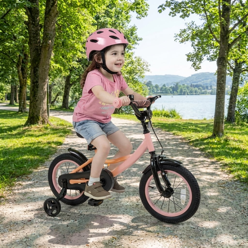 Redsmile 12 Inch Kids Bike for Boys Girls Ages 3-8, Adjustable Toddler Bicycle with Removable Training Wheels, Handbrake and Coaster Brake, 145 lb Kids Bike, Pink