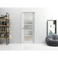 thumbnail image 4 of Slab Barn Door Panel Frosted Glass | Quadro 4002 Nordic White | Sturdy Finished Doors | Pocket Closet Sliding-24" x 96", 4 of 5