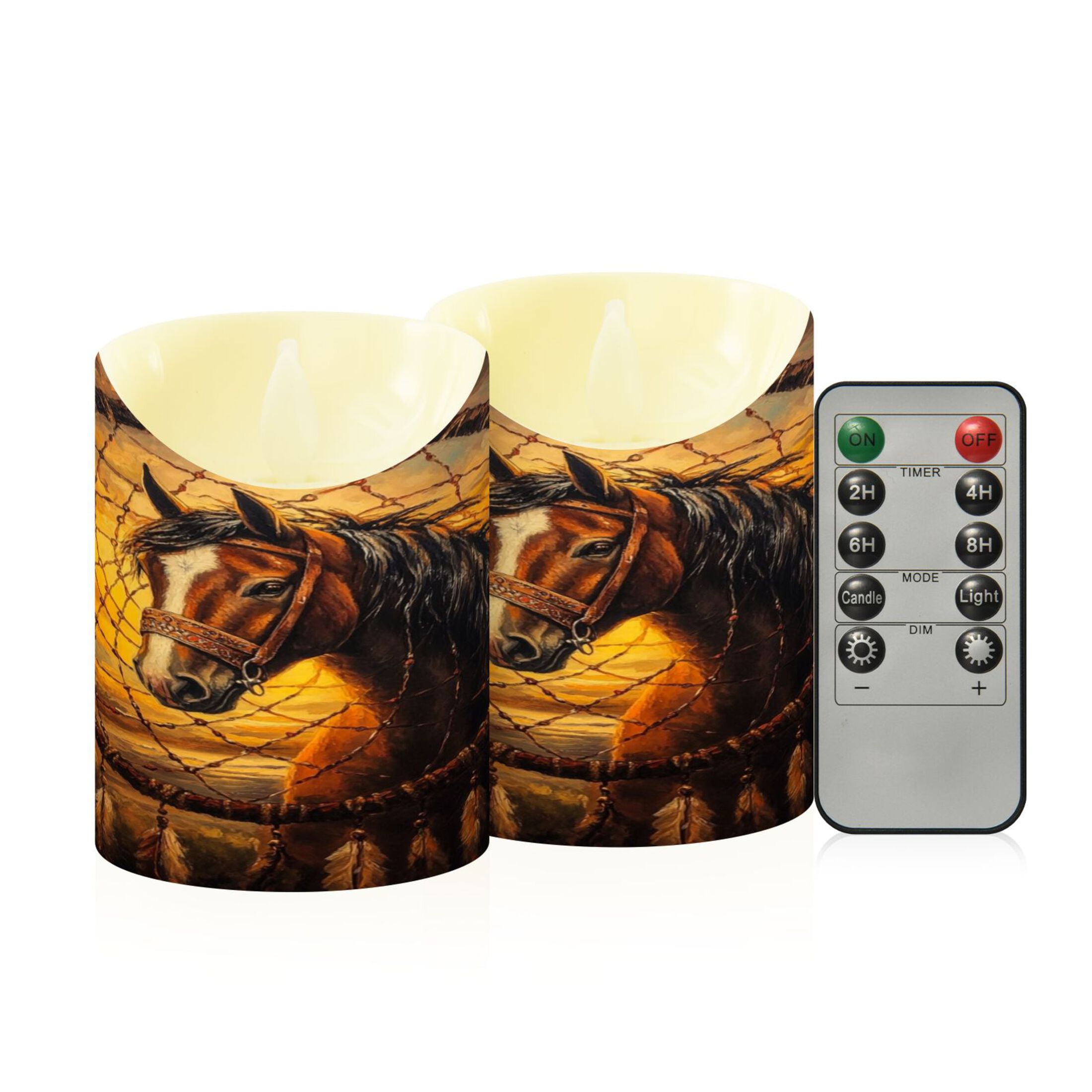 Wobogo The Sunset Stallion Flameless Candles with Remote Battery Operated Flickering LED Candles with Timer 2/4/6/8H Medium Size