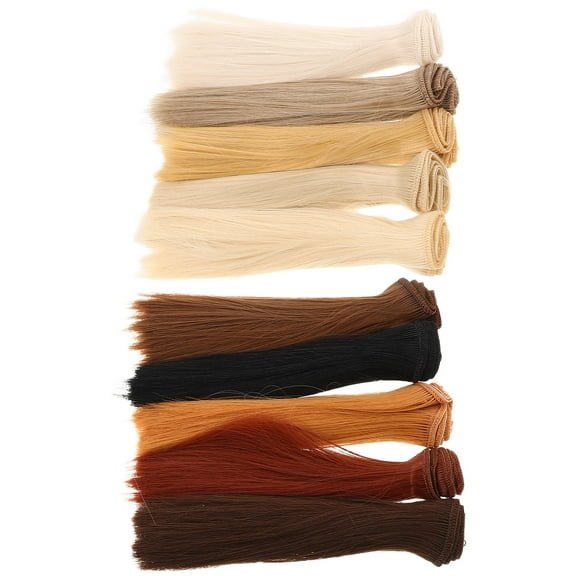 COMPUKAS 10pcs DIY Doll Hair Assorted Color High Temperature Fiber For Doll Makers